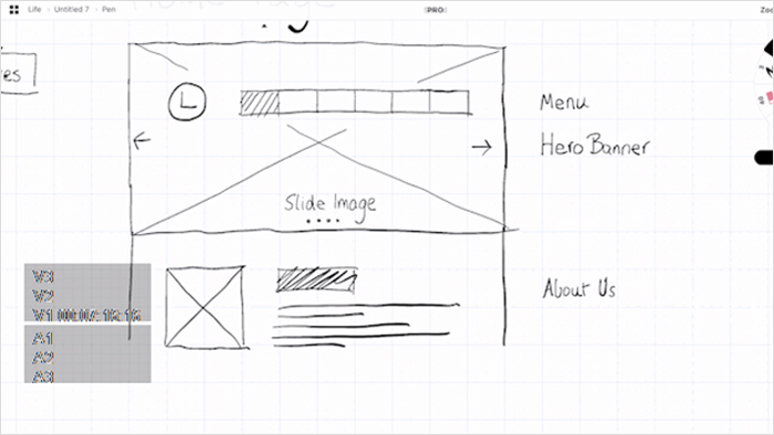 Wireframe for Home Page
